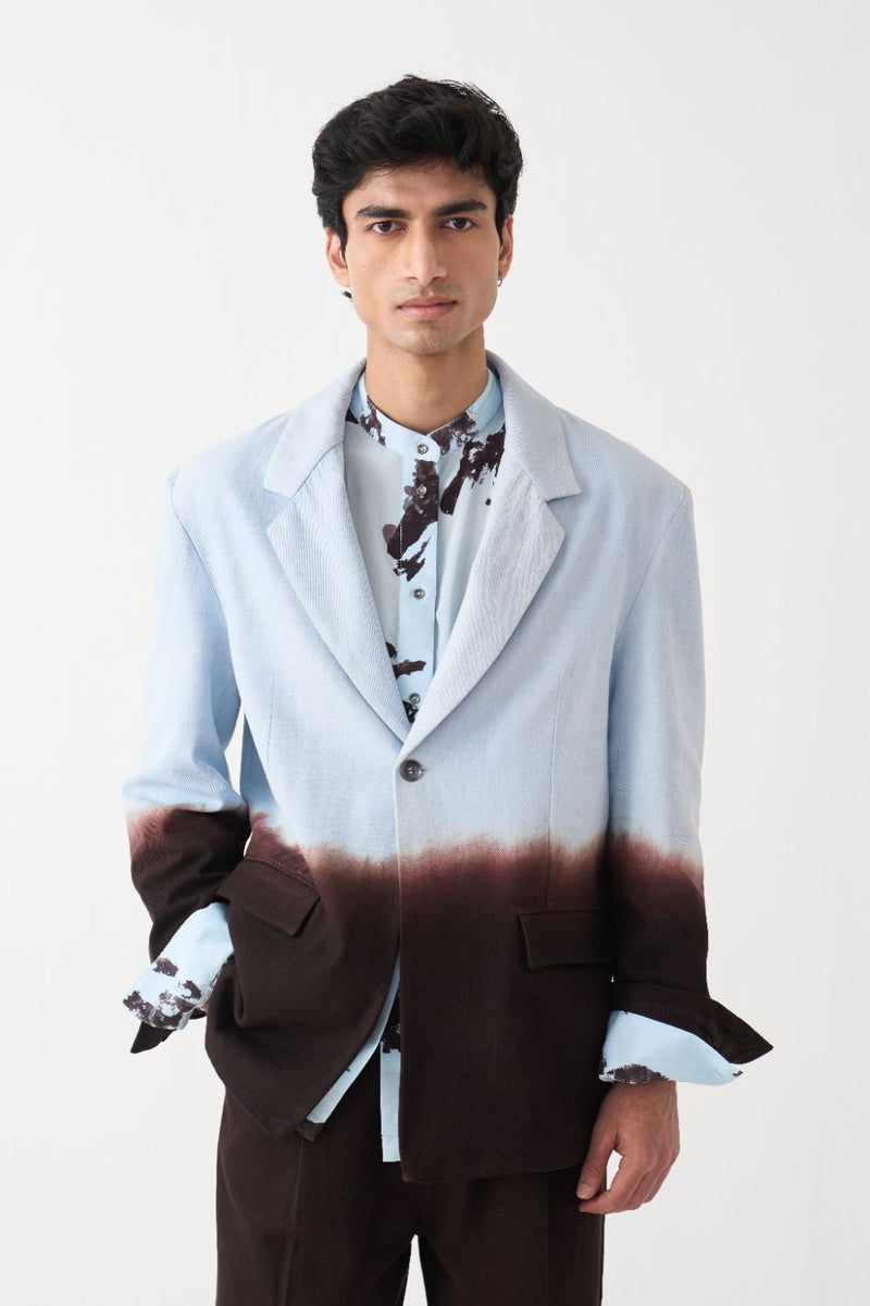 Dip Dye Blazer Co-Ord (Set Of 3) - Dark Brown