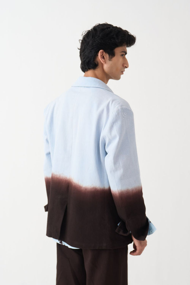 Dip Dye Blazer - Dark Brown