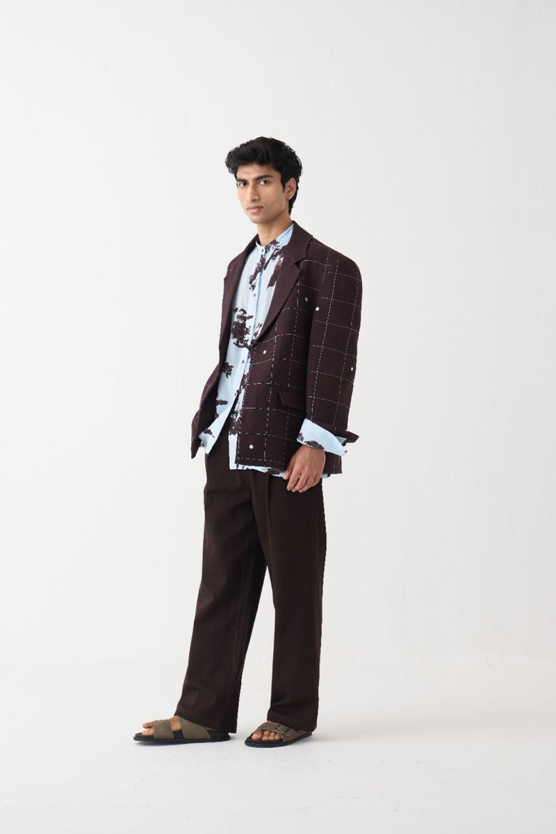 Mirror Emb. Blazer  - Dark Brown