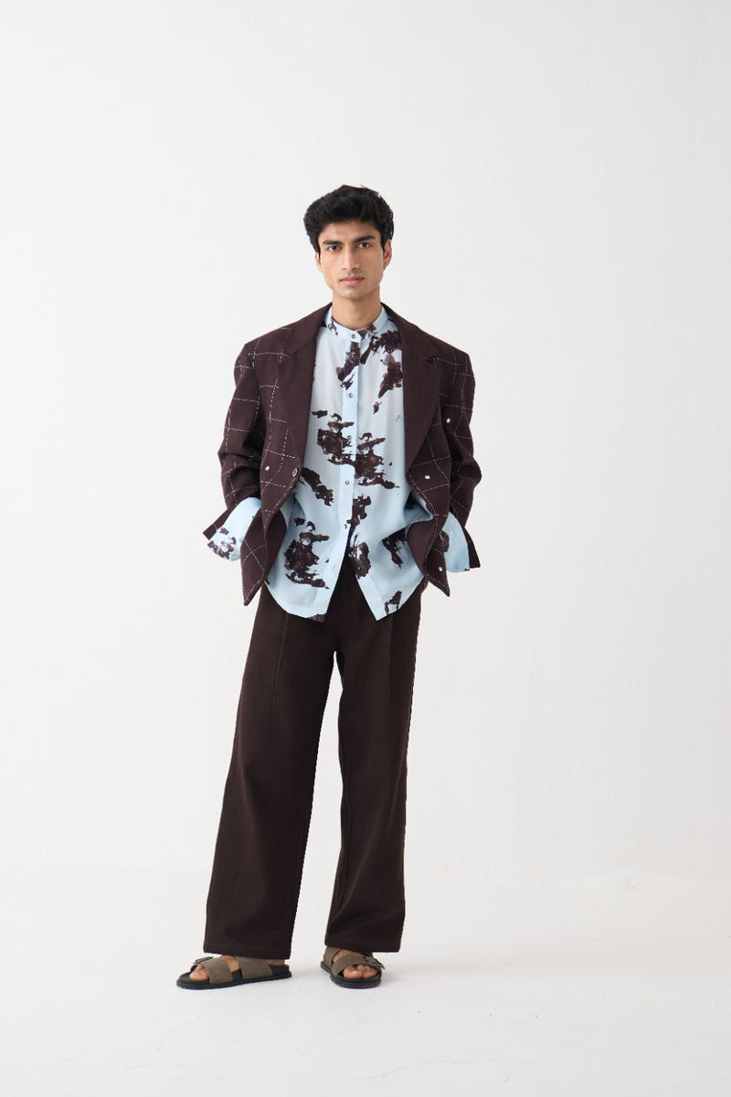 Mirror Emb. Blazer  - Dark Brown