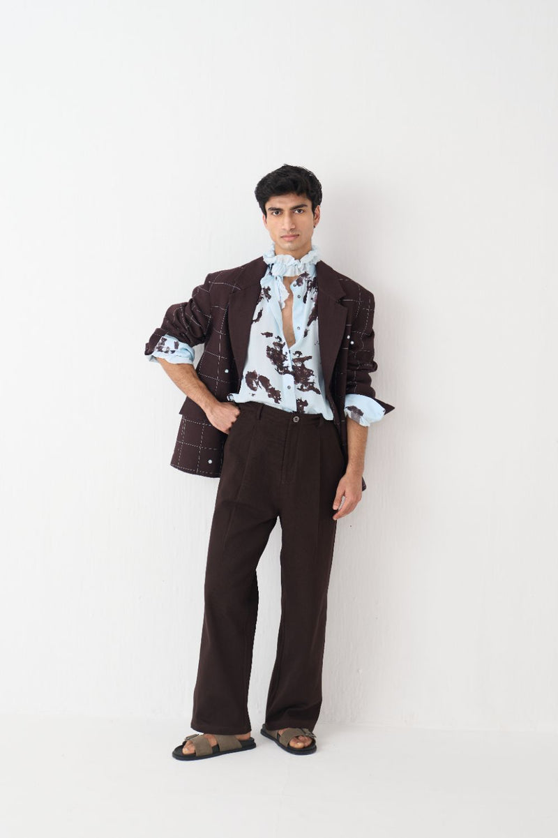 Mirror Emb. Blazer  - Dark Brown