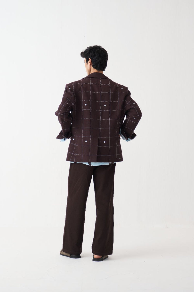 Mirror Emb. Blazer  - Dark Brown