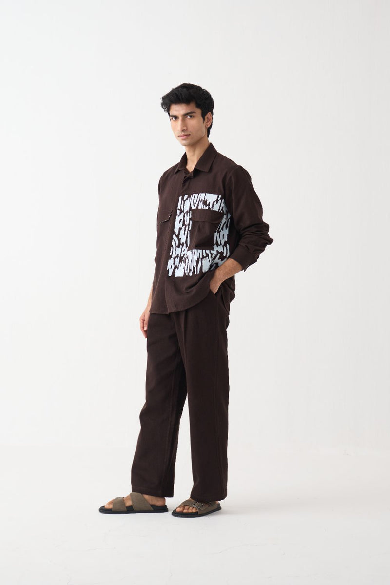 Front Pleat Pant - Dark Brown