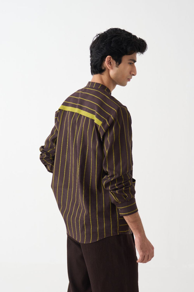 Front Pocket Shirt  - Brown
