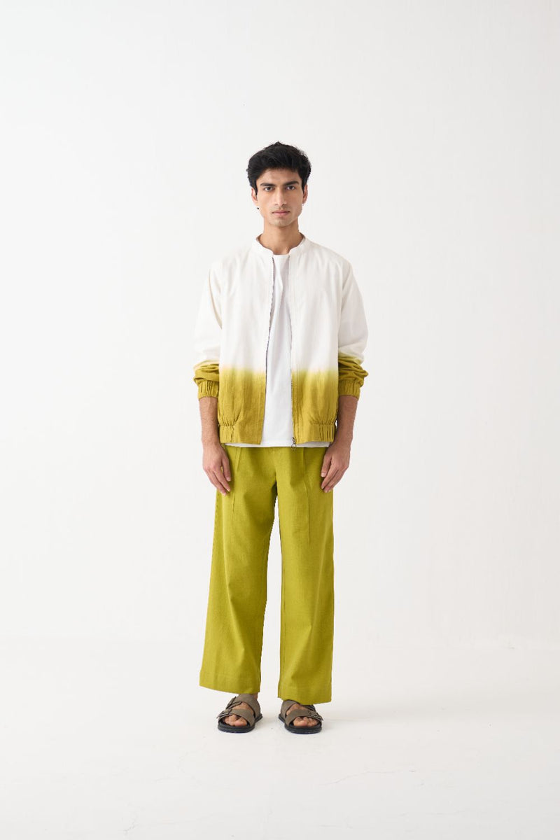 Dip Dye Bomber Jacket  - Ivory