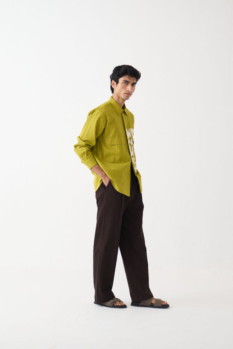 Emb. Patch Detail Shirt  
 - Lime