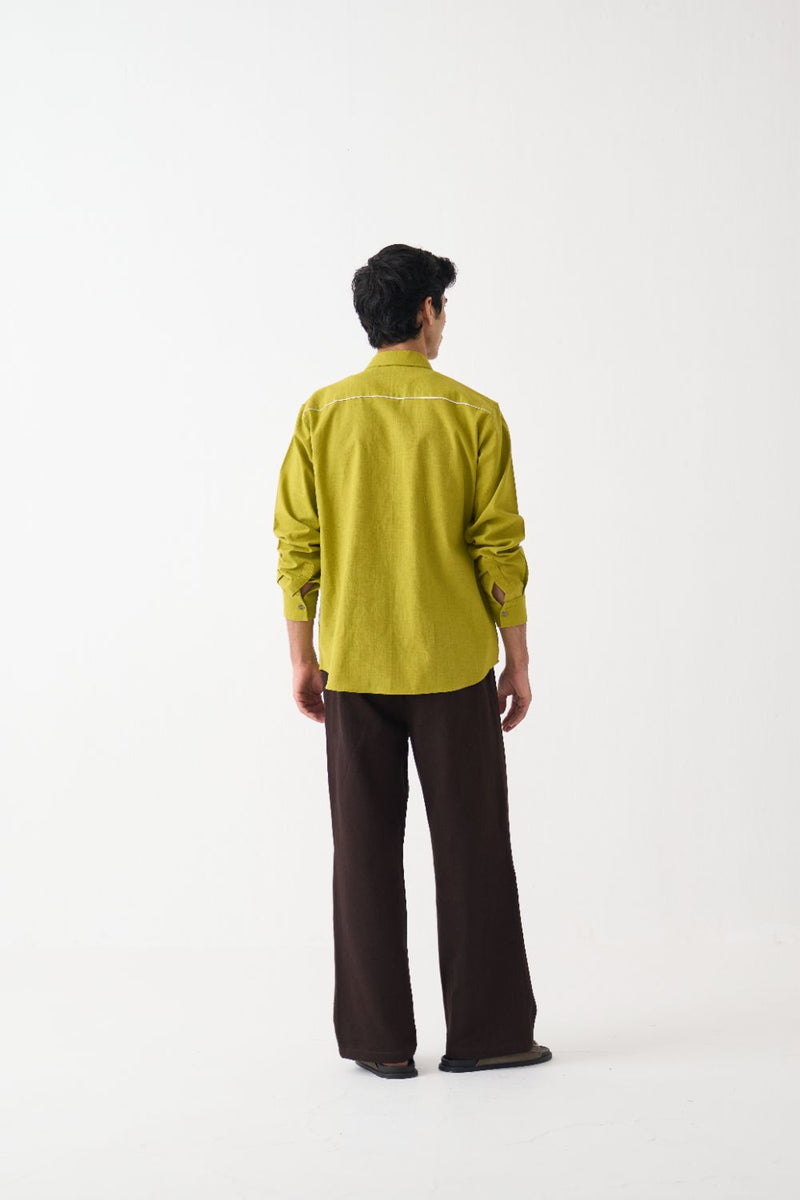 Emb. Patch Detail Shirt  
 - Lime