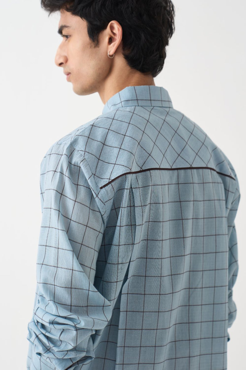 Circle Emb. Shirt  - Blue