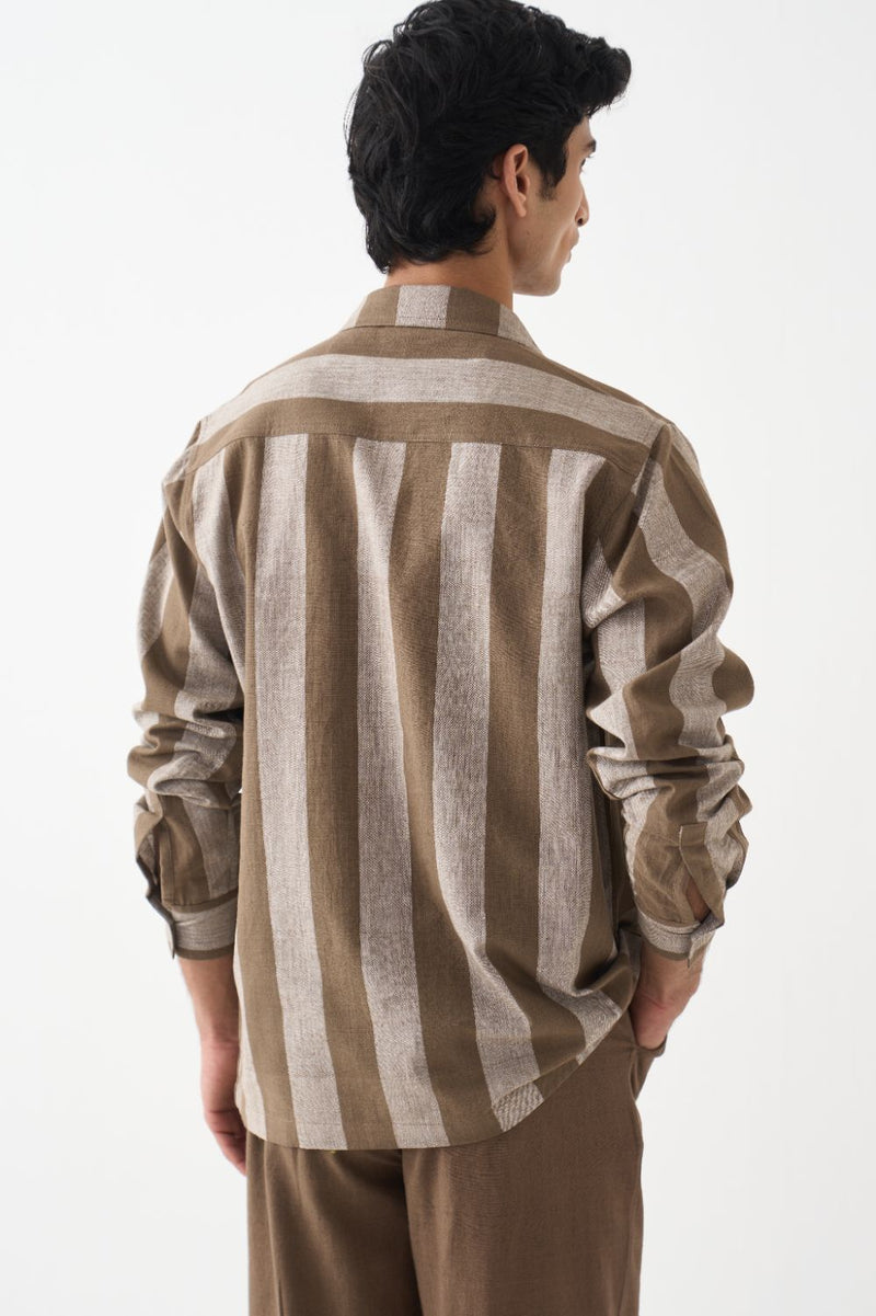 Yoke Zipper Shirt Co-Ord - Cedar