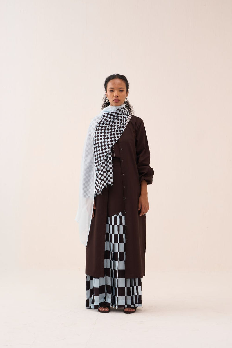 Back Yoke Jacket poplin by THREE in brown color for women Worldwide