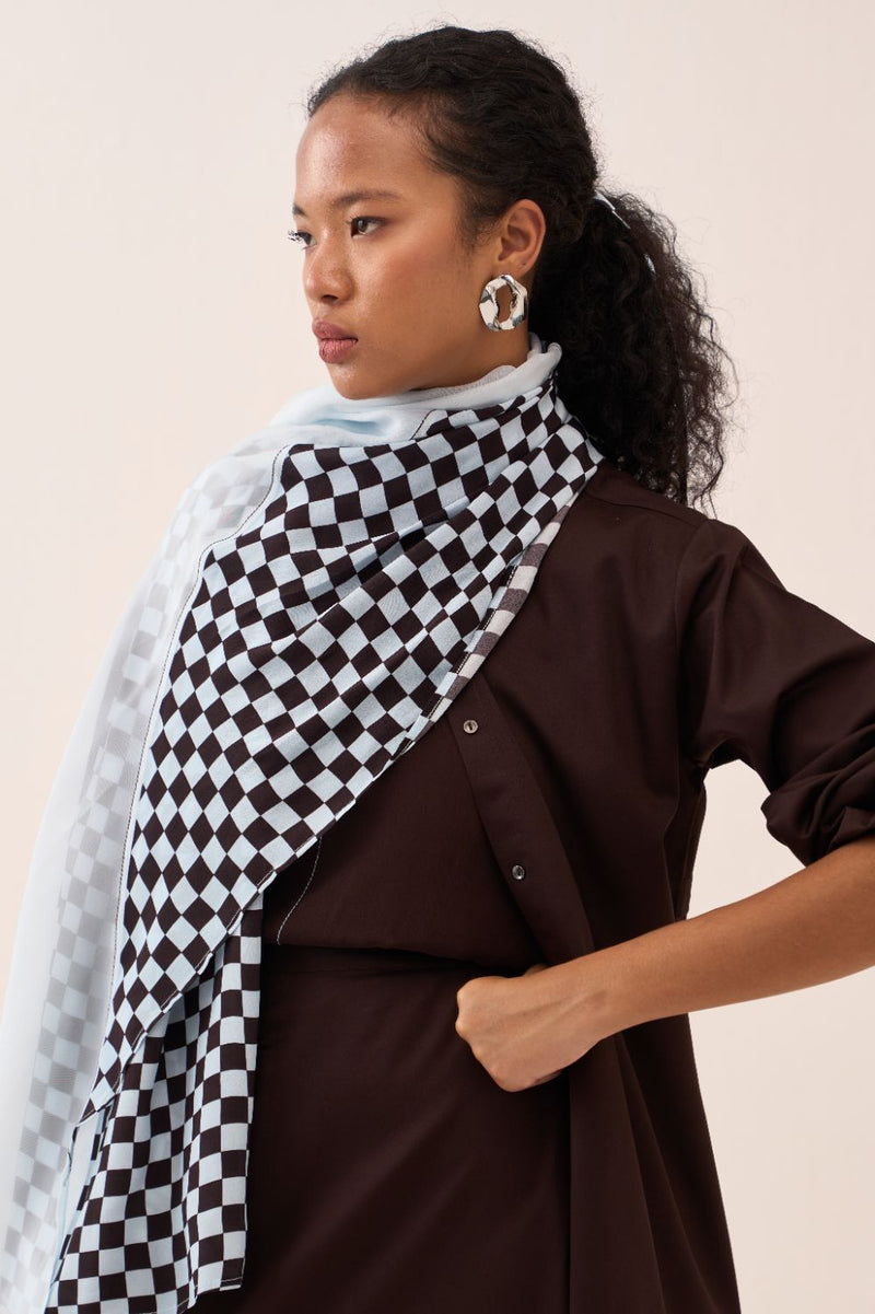 Back Yoke Jacket poplin by THREE in brown color for women Worldwide