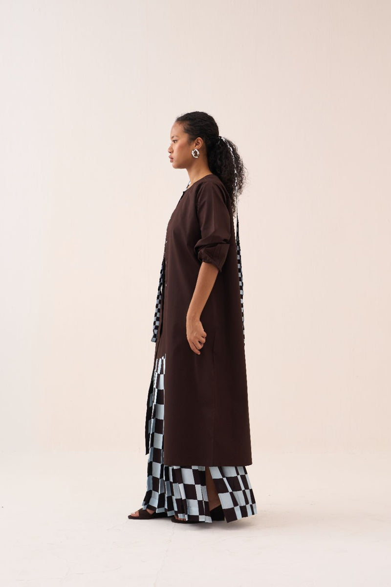 Back Yoke Jacket poplin by THREE in brown color for women Worldwide