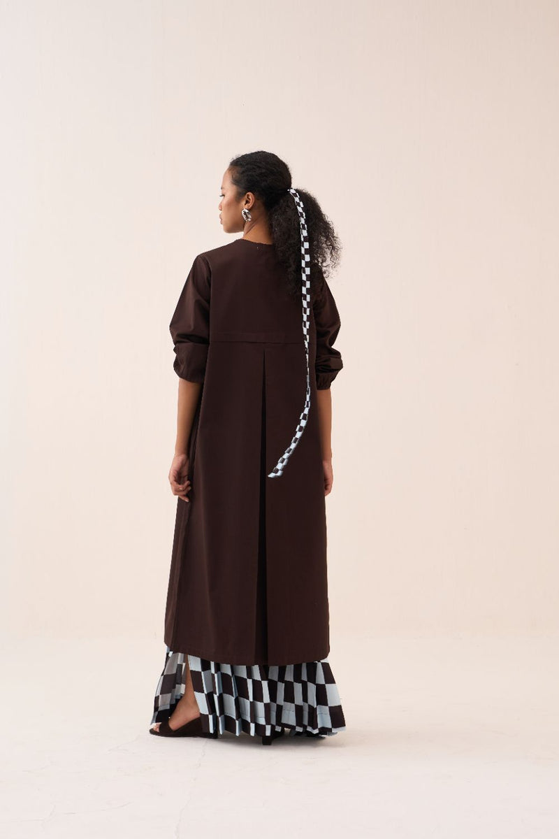 Back Yoke Jacket poplin by THREE in brown color for women Worldwide