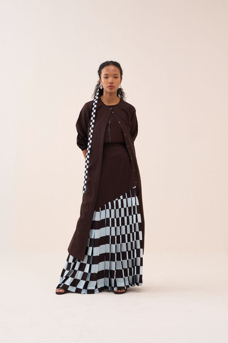 Back Yoke Jacket poplin by THREE in brown color for women Worldwide