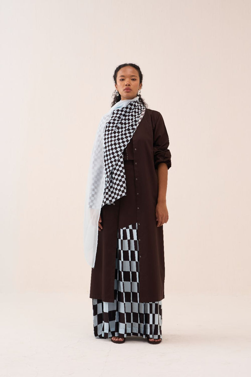 Back Yoke Jacket poplin by THREE in brown color for women Worldwide