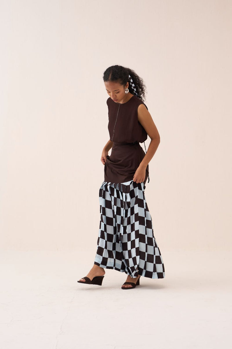 Circular Polka Skirt poplin by THREE in sand color for women Worldwide