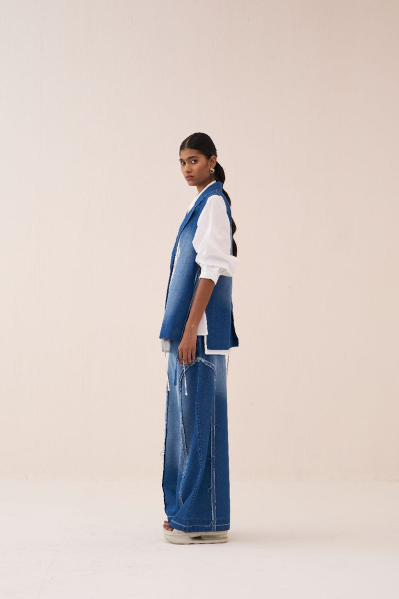 Denim Circle Waistcoat by THREE for women Worldwide