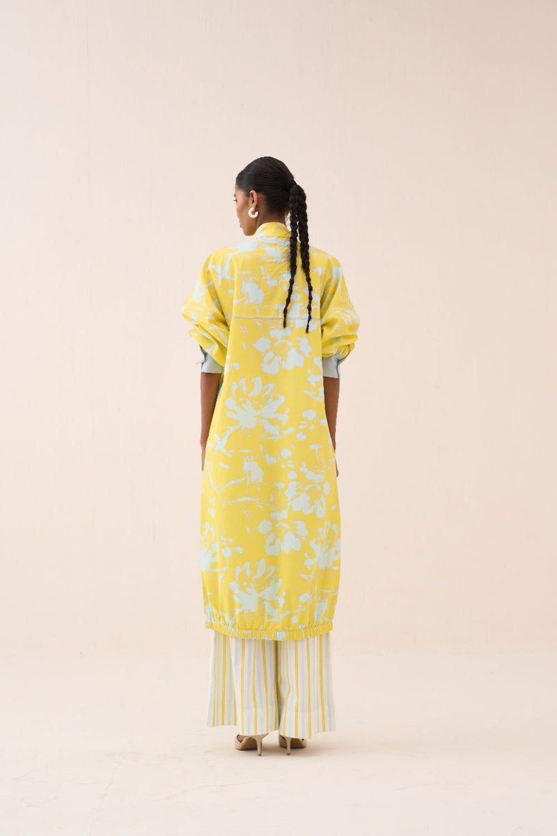 Drawstring Tunic poplin by THREE in blue color for women Worldwide