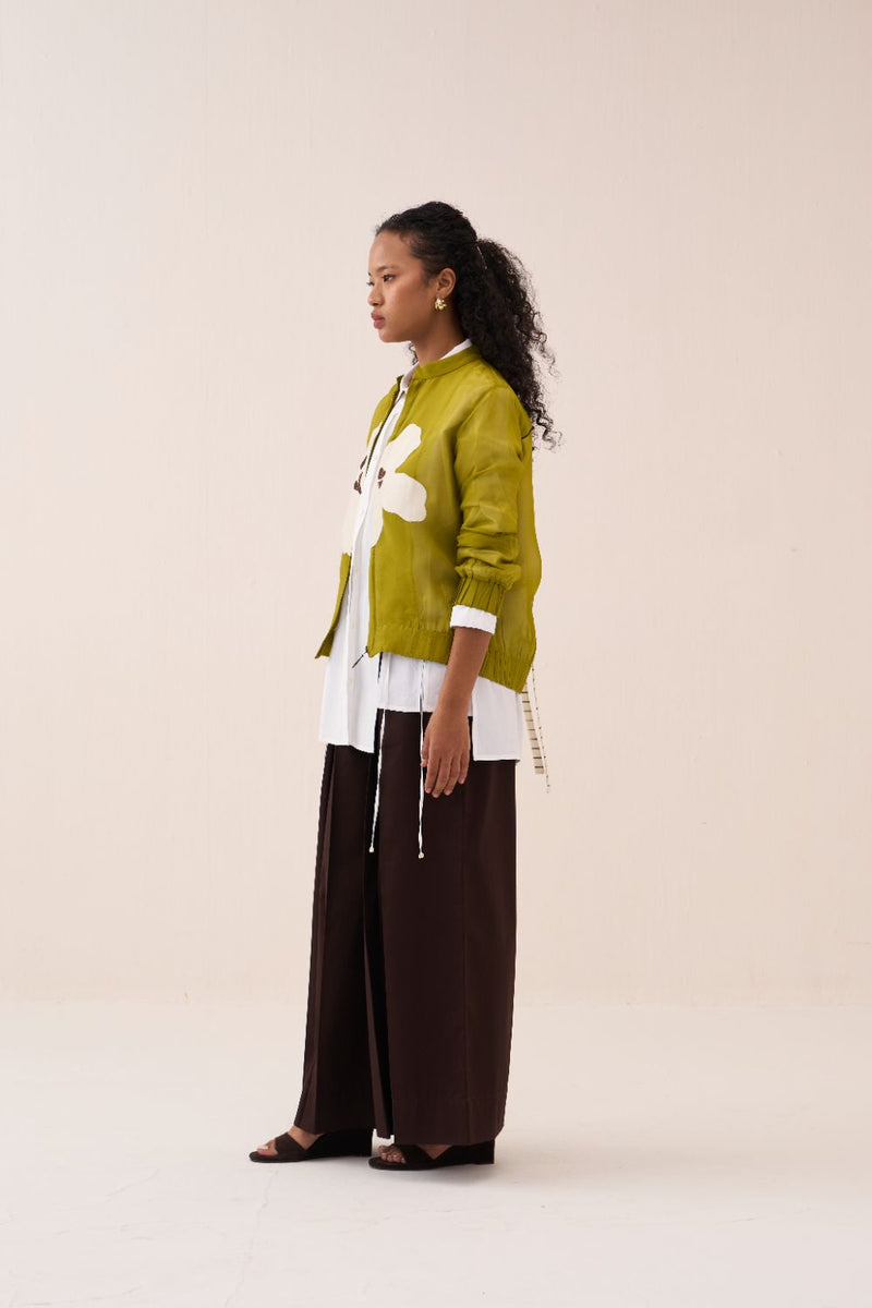 Floral Applique Bomber organza by THREE for women Worldwide