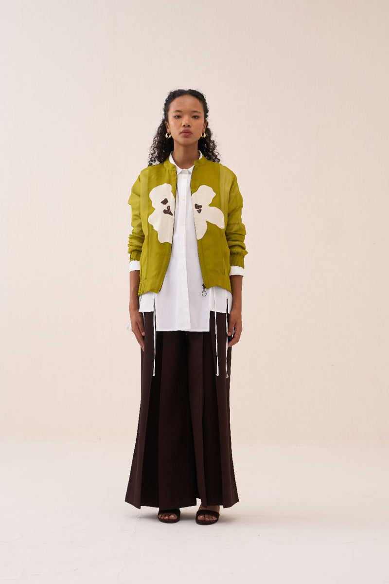 Floral Applique Bomber organza by THREE for women Worldwide