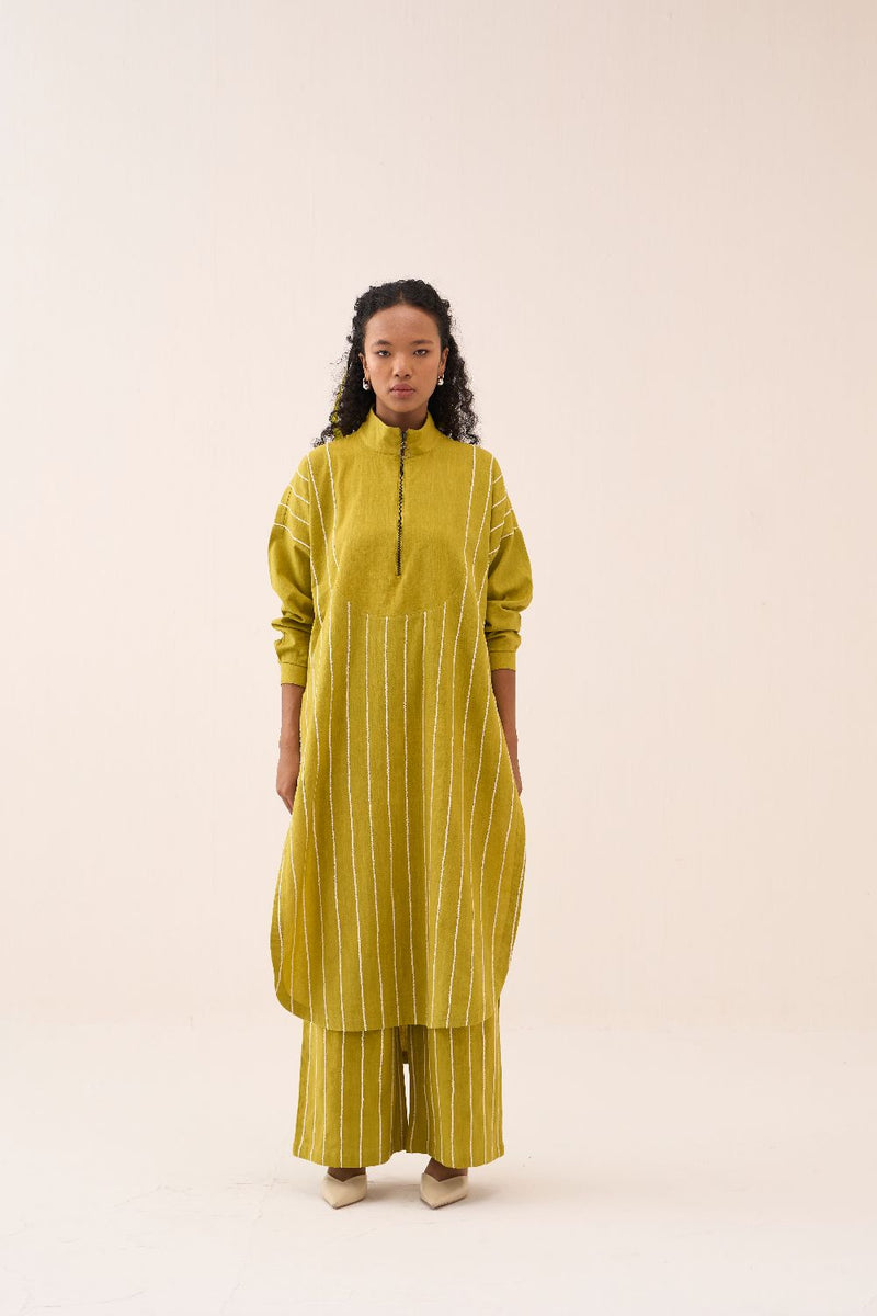 U-Yoke Emb. Tunic Co-Ord (Set Of 2) cotton by THREE for women Worldwide
