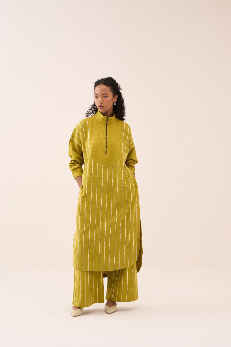 U-Yoke Emb. Tunic Co-Ord (Set Of 2) cotton by THREE for women Worldwide