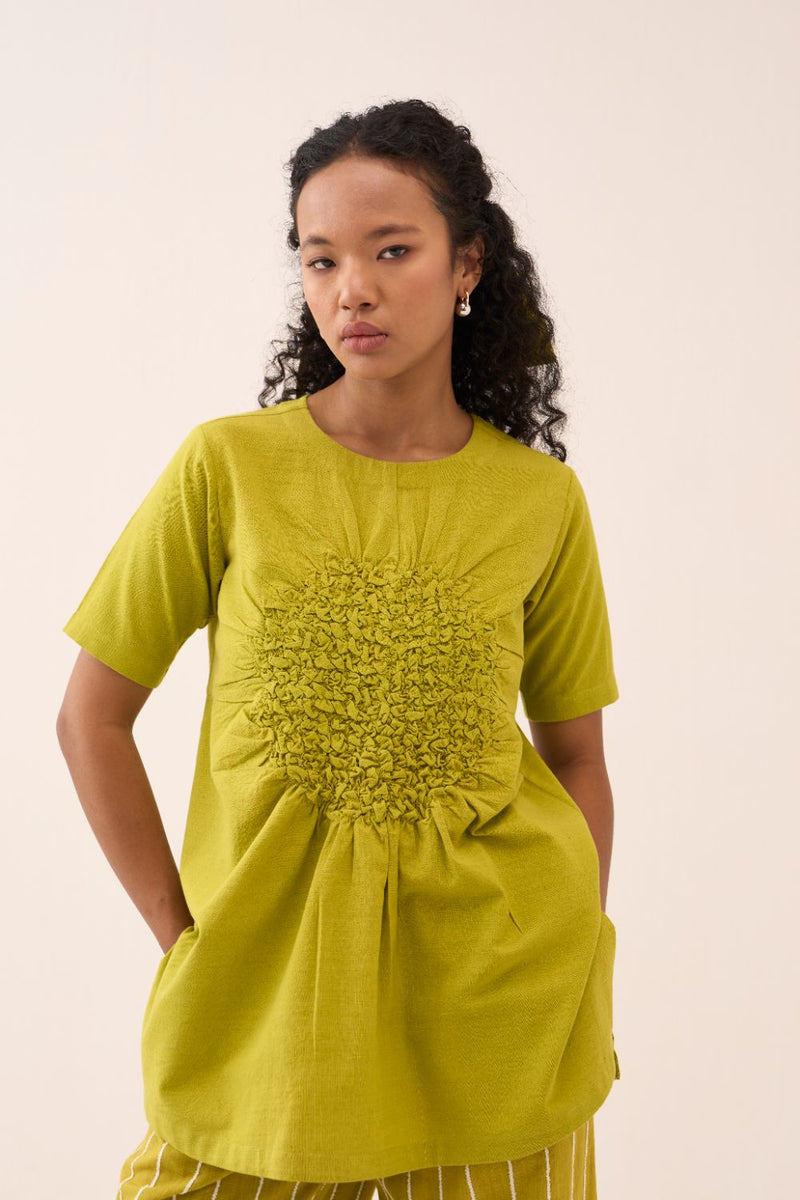 Ruching Top cotton by THREE for women Worldwide