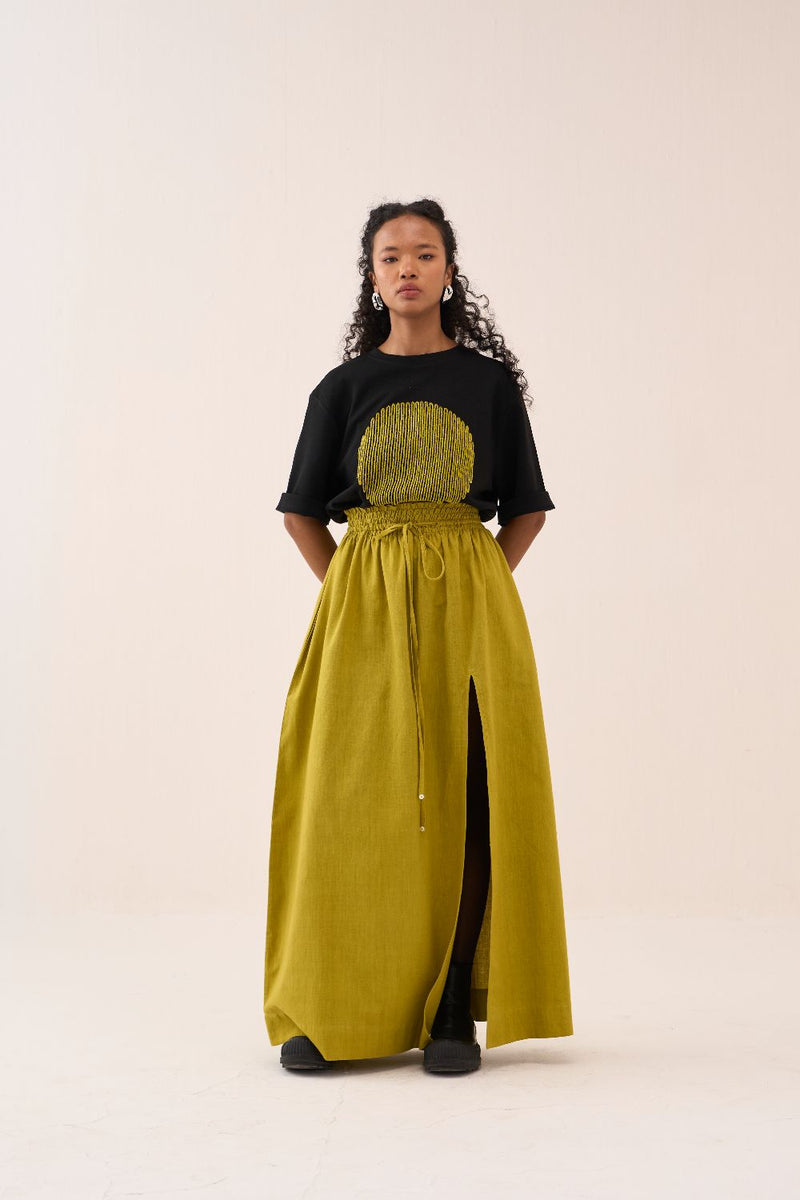 Elasticated Skirt cotton by THREE for women Worldwide