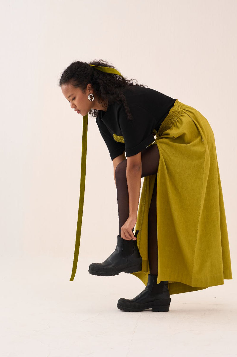 Elasticated Skirt cotton by THREE for women Worldwide