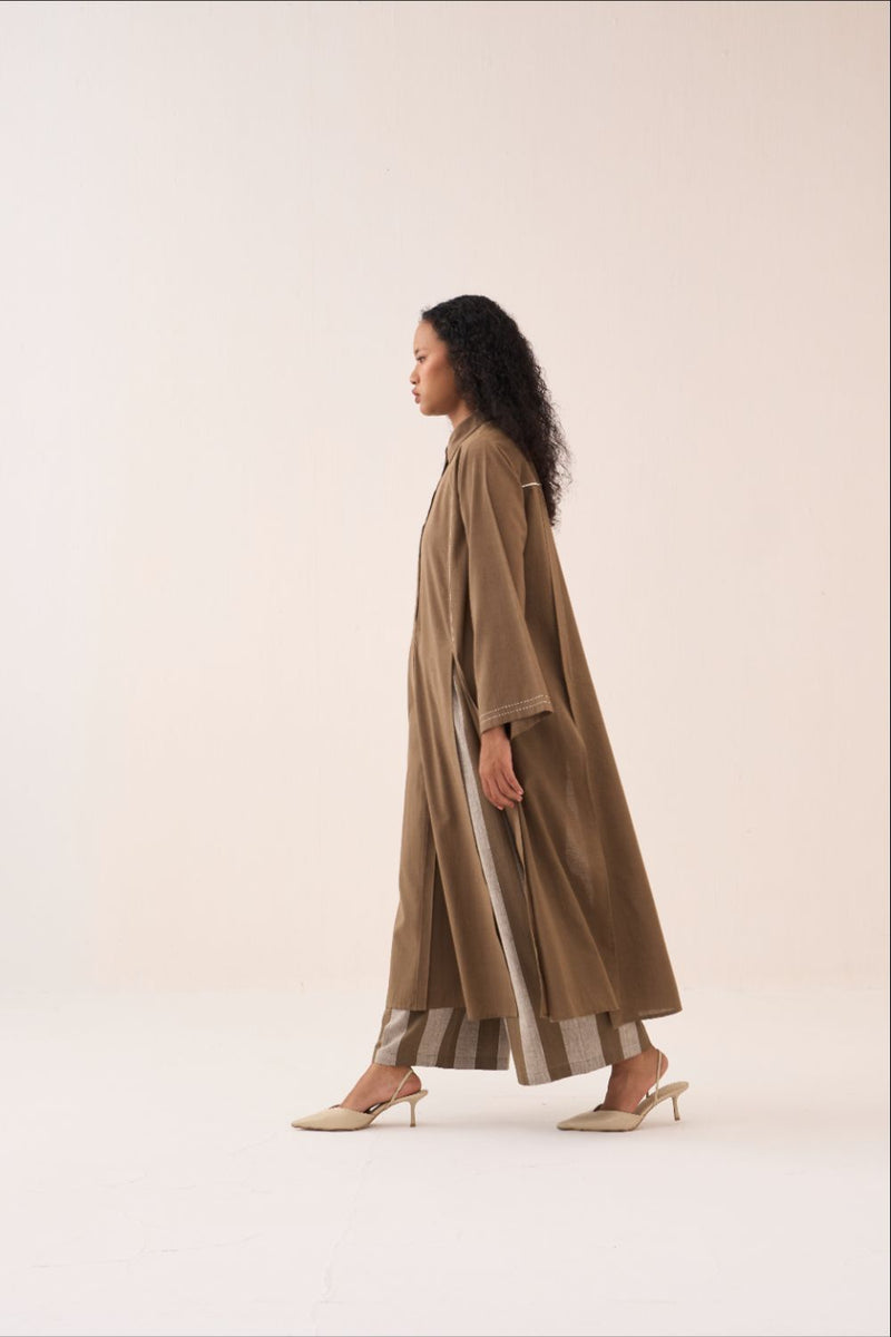 Wide Sleeve Shirt Co-Ord (Set Of 2) cotton by THREE for women Worldwide