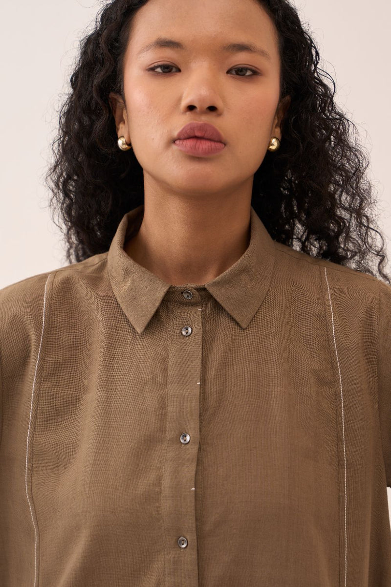 Wide Sleeve Shirt Co-Ord (Set Of 2) cotton by THREE for women Worldwide