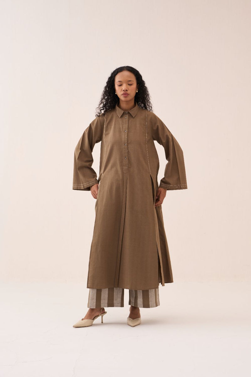 Wide Sleeve Shirt Co-Ord (Set Of 2) cotton by THREE for women Worldwide