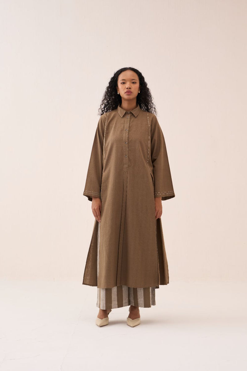 Wide Sleeve Shirt Co-Ord (Set Of 2) cotton by THREE for women Worldwide