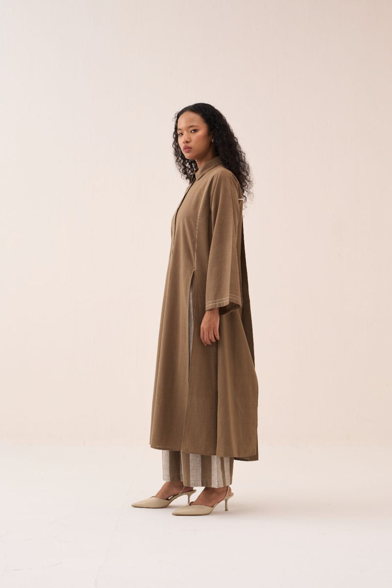 Wide Sleeve Shirt Co-Ord (Set Of 2) cotton by THREE for women Worldwide