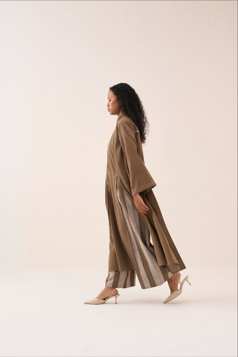 Wide Sleeve Panel Slit Shirt cotton by THREE for women Worldwide