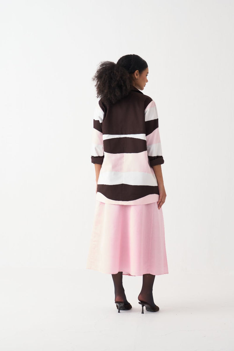 Short Applique Jacket Co-Ord (Set Of 2) chanderi by THREE in pink color for women Worldwide