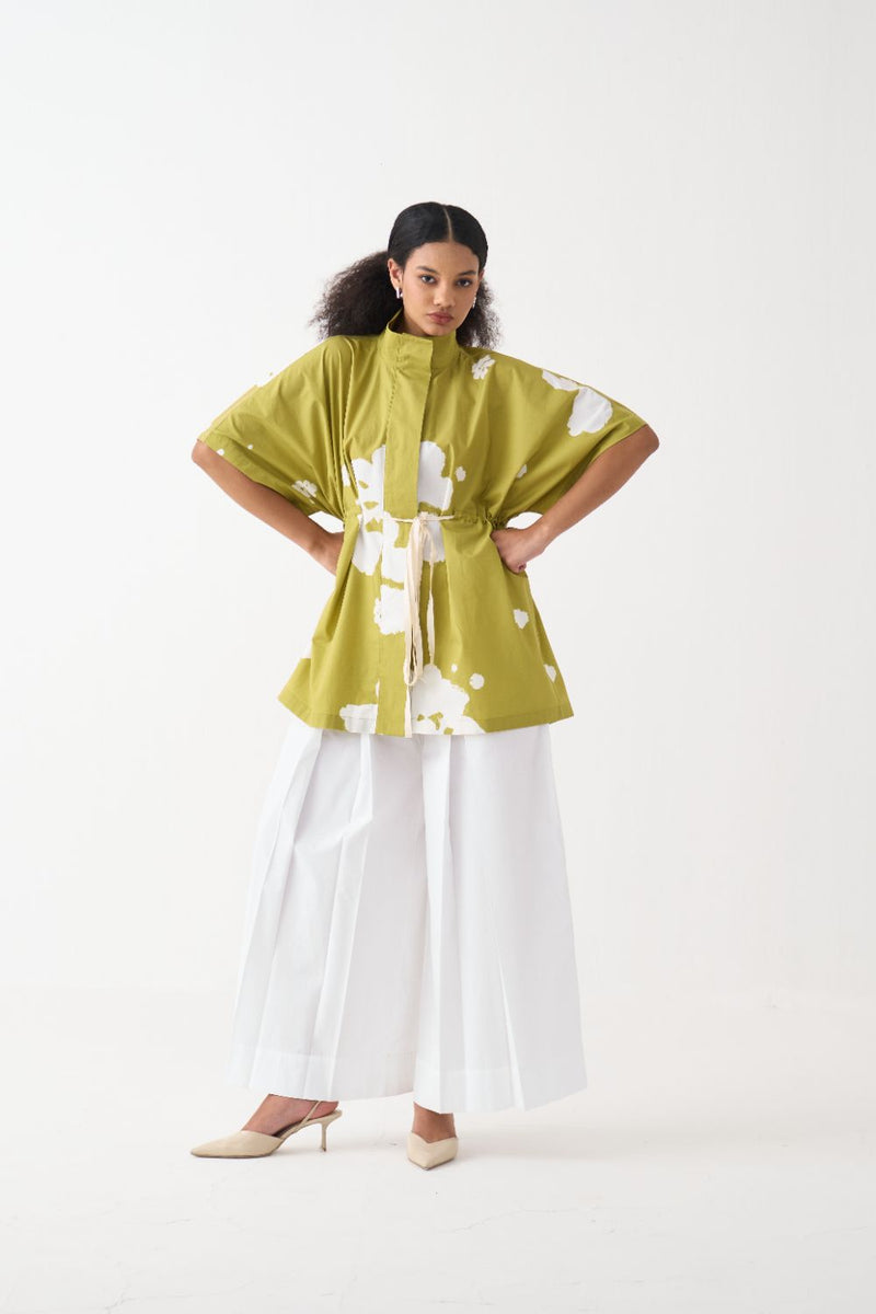 Floral Overlay poplin by THREE in ivory color for women Worldwide
