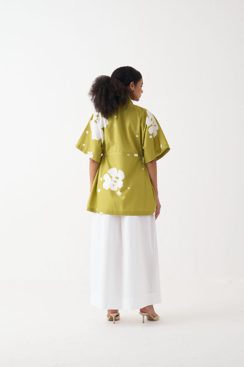 Floral Overlay poplin by THREE in ivory color for women Worldwide