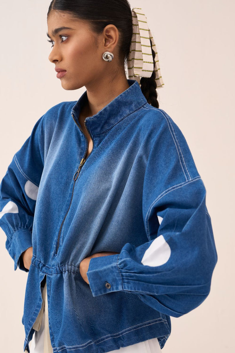 Drawstring Top - Blue by THREE in blue color for women Worldwide