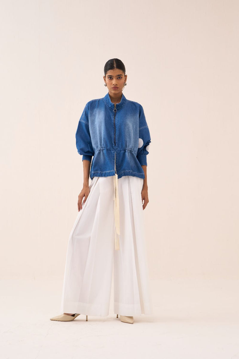 Drawstring Top - Blue by THREE in blue color for women Worldwide