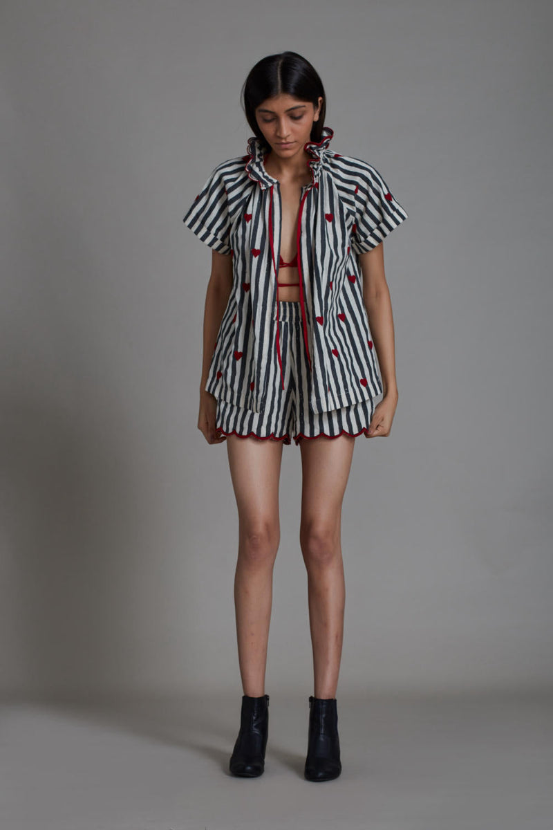 STRIPE TORA SET - BLACK (SET OF 3) Co-ord Set by Mati for women Worldwide
