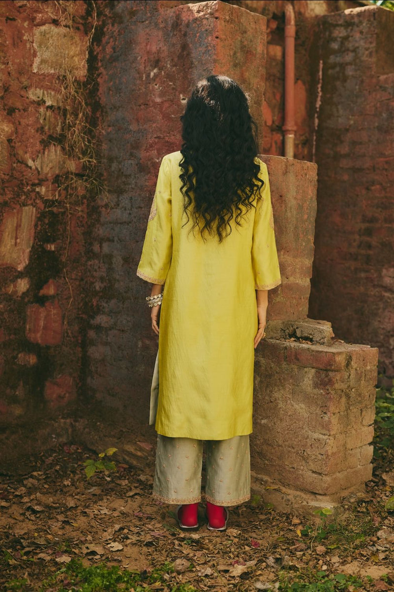 SUFRA & NAYAB KURTA & PANT silk by Rashika Mittal in multi color for women Worldwide