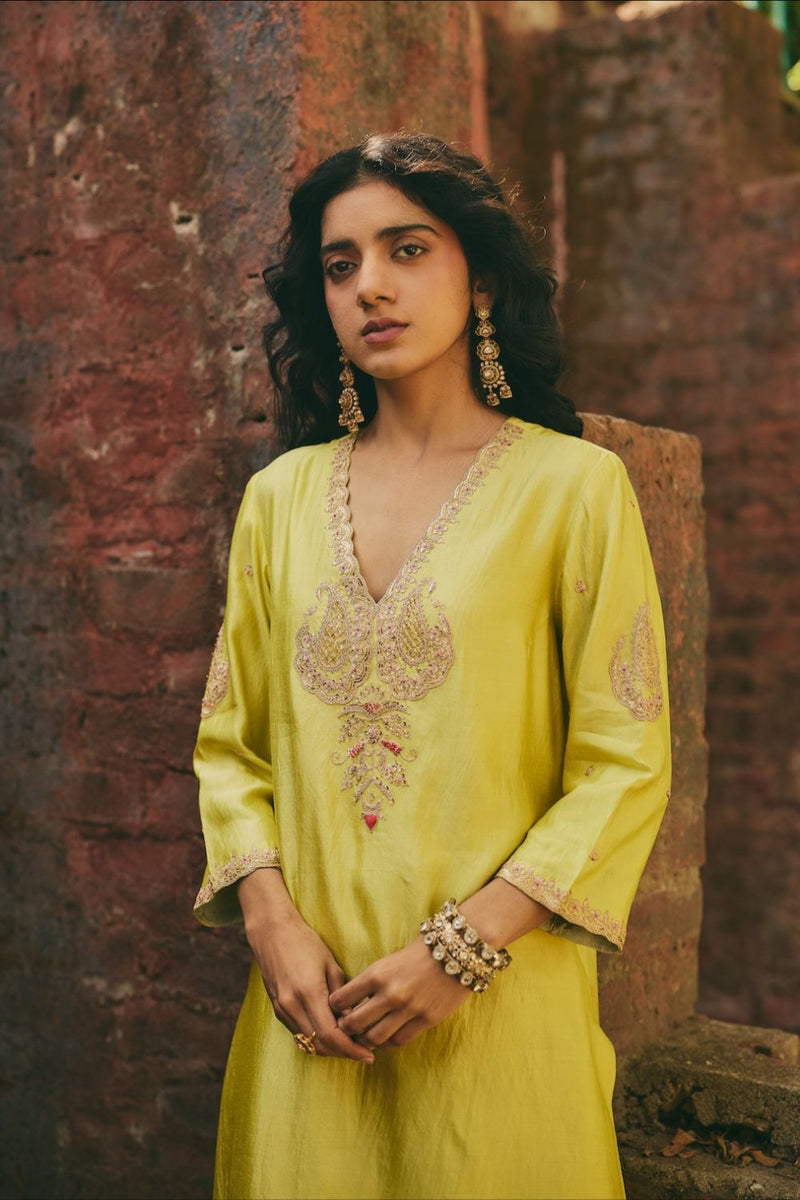 SUFRA & NAYAB KURTA & PANT silk by Rashika Mittal in multi color for women Worldwide