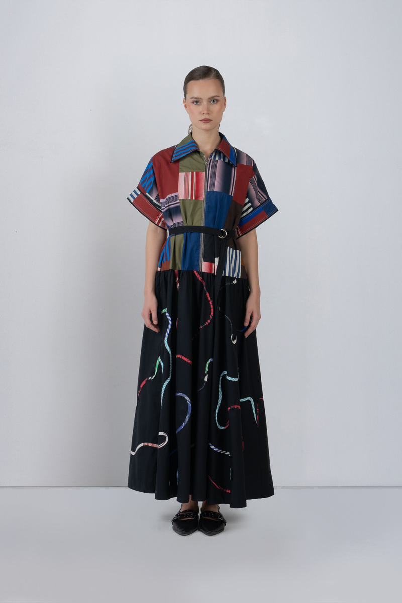 SUGO DRESS - Multicolour + Black dress by Leh Studios in multicolour for women Worldwide