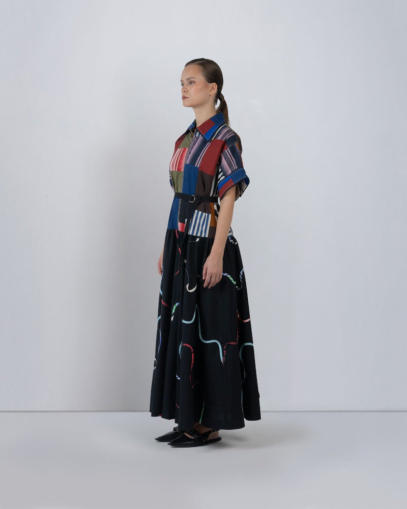 SUGO DRESS - Multicolour + Black dress by Leh Studios in multicolour for women Worldwide