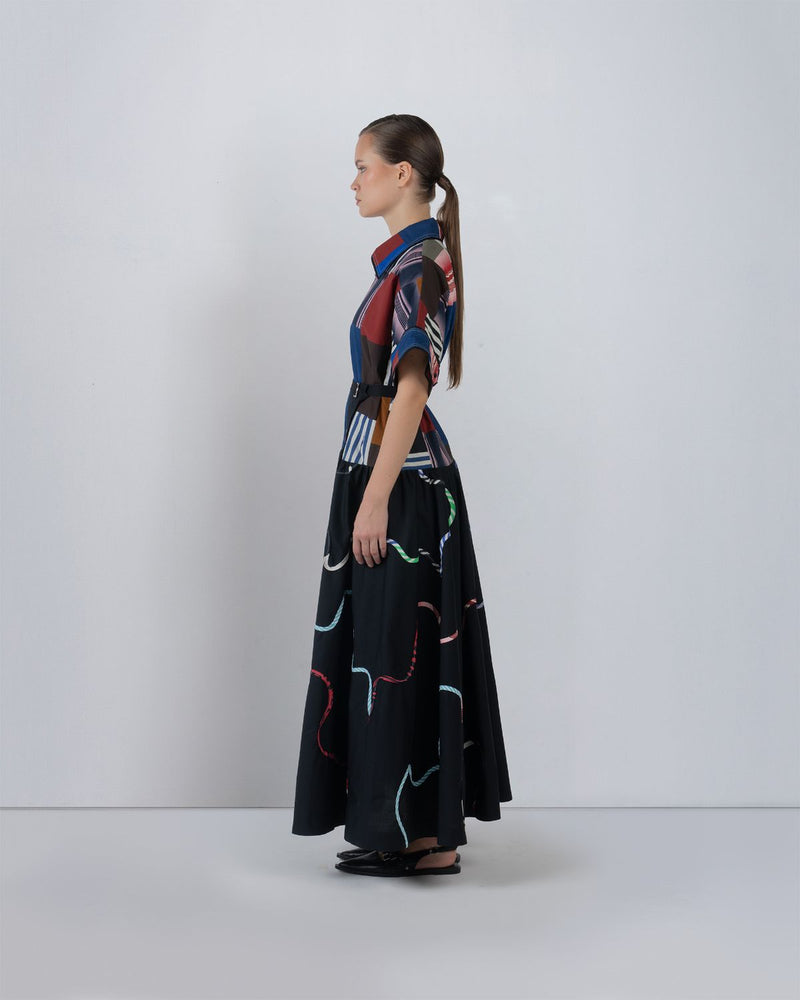 SUGO DRESS - Multicolour + Black dress by Leh Studios in multicolour for women Worldwide