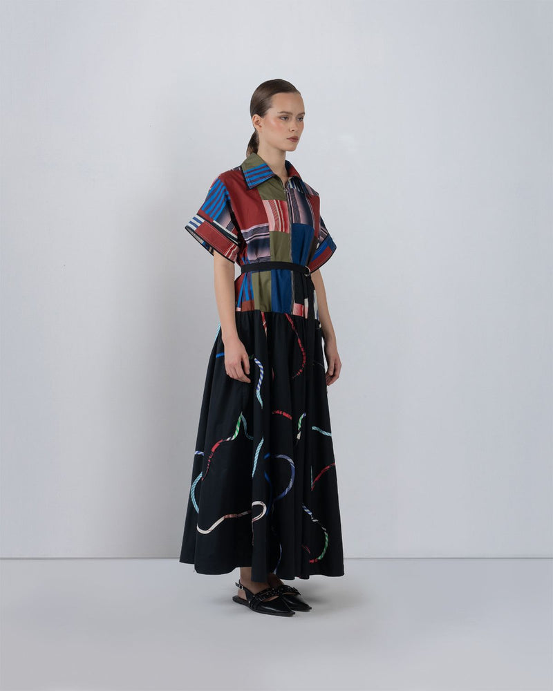 SUGO DRESS - Multicolour + Black dress by Leh Studios in multicolour for women Worldwide