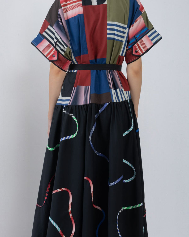 SUGO DRESS - Multicolour + Black dress by Leh Studios in multicolour for women Worldwide