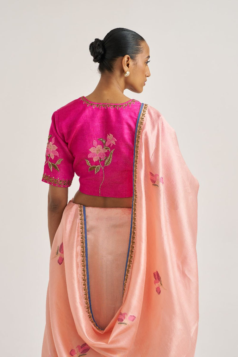 Lilly Blouse Pink silk by Suparna Som in pink color for women Worldwide