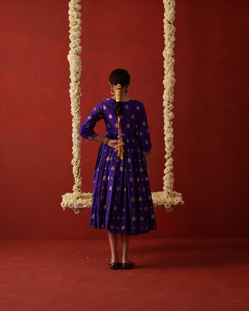 SUROOR ANARKALI silk by Rashika Mittal in purple color for women Worldwide